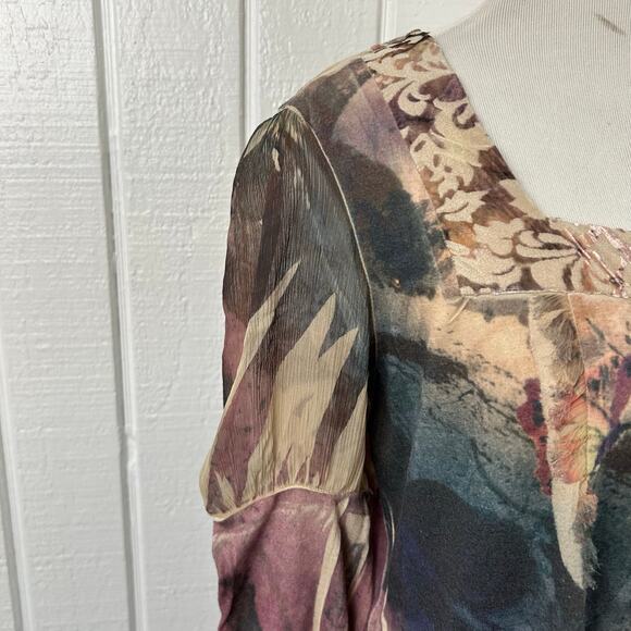 Bleu Top Forest Fairy Princess Boho Goddess Long Sleeve Women Y2k Cottage Large - Picture 2 of 10